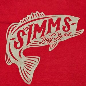 Simms T Shirt Mens XXL Red Buy Local Trout Graphic Fishing Short Sleeve Tee